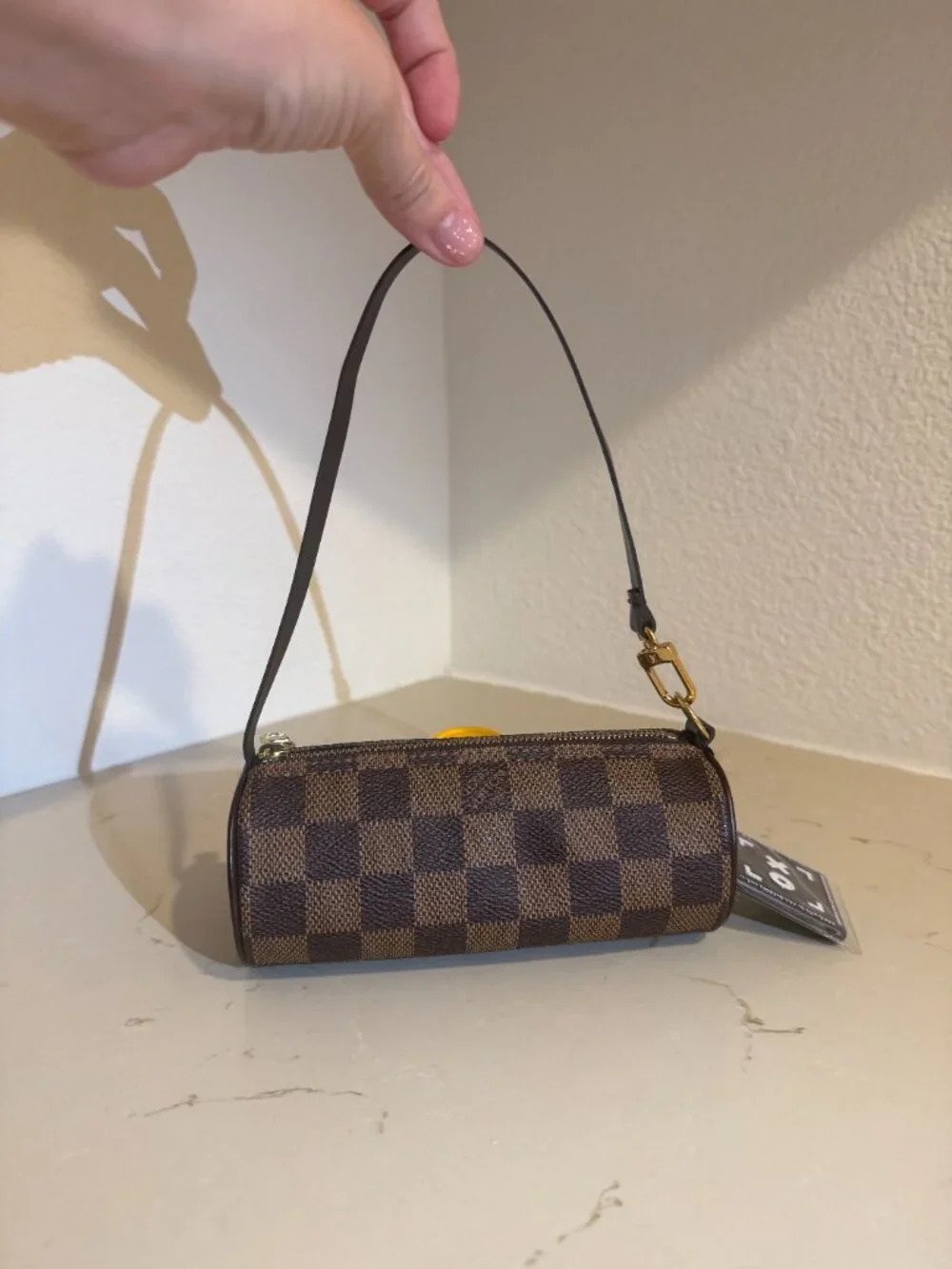🤎 Louis Vuitton Damier Ebene Mini Papillon Barrel Pouch Bag